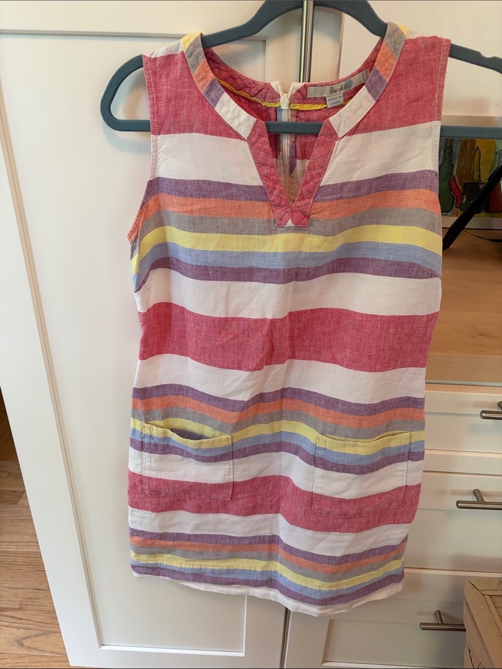 Boden striped linen summer dress 6R